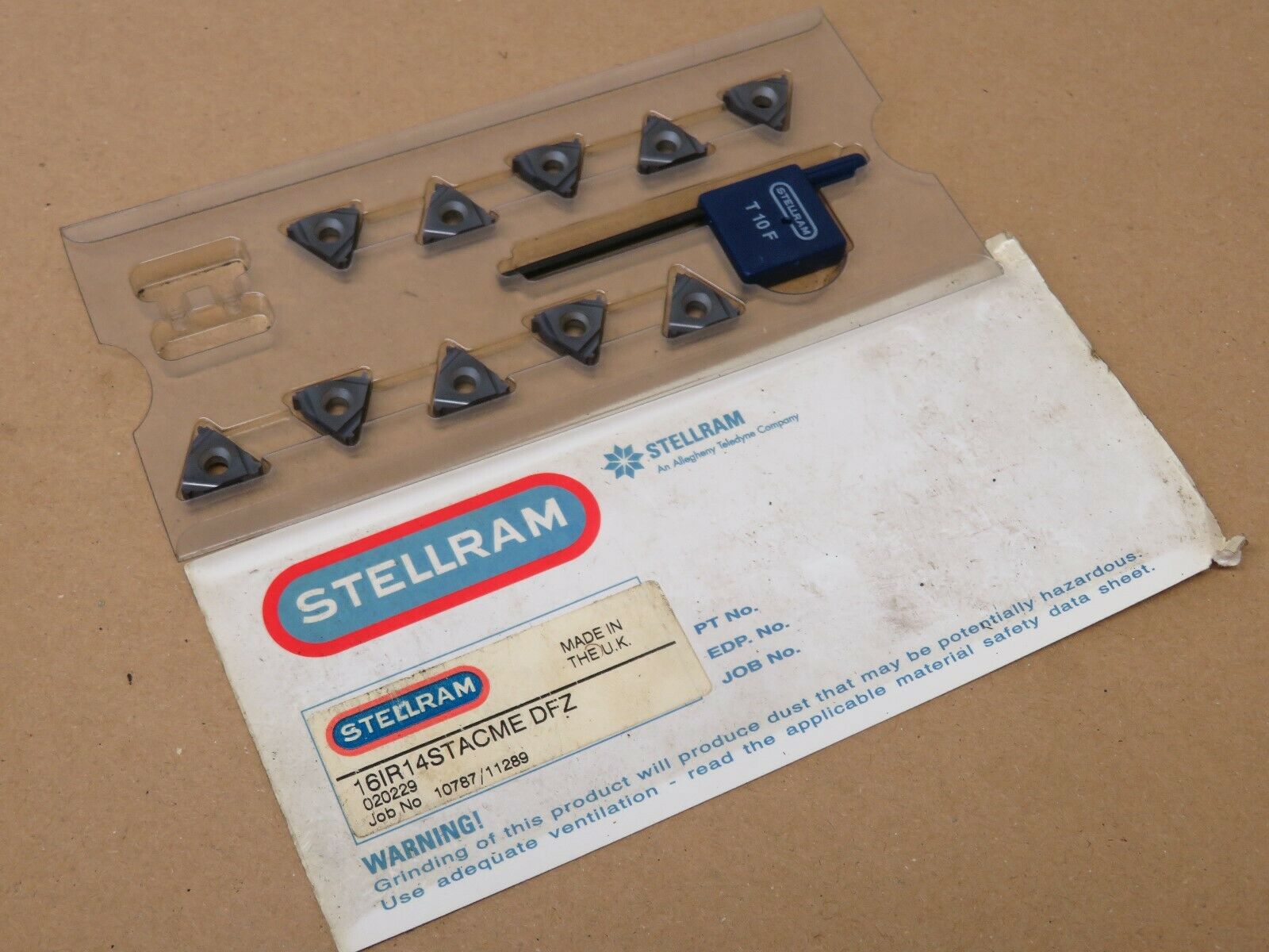 10x Stellram 16IR14STACME DFZ STUB ACME Carbide Internal Threading Inserts