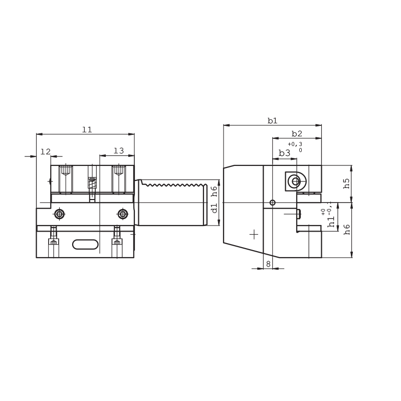 Bison VDI 50 C1-50x32x100 Axial Tool Holder Right Hand - Image 4