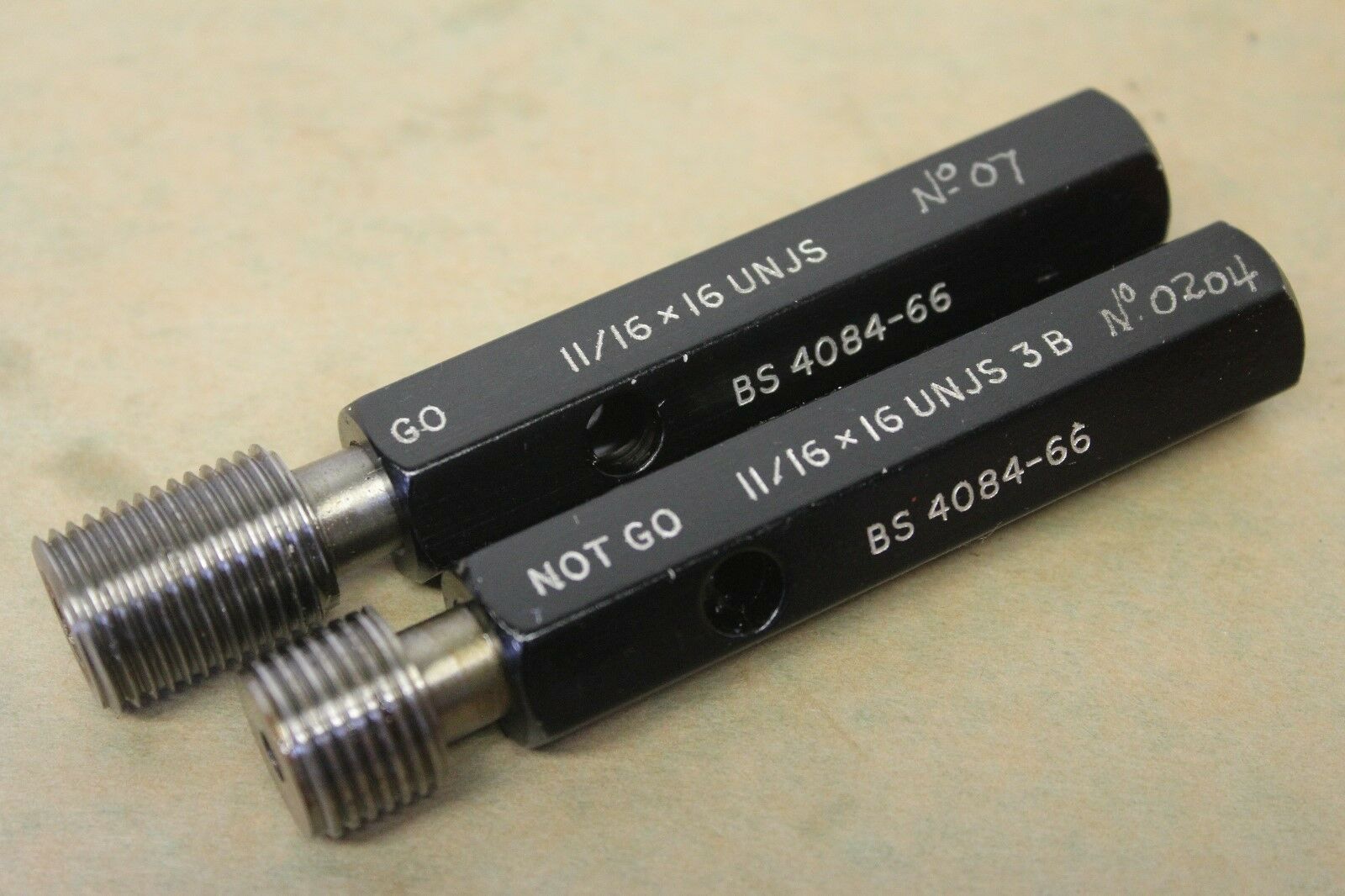 Headland 11/16" x 16 UNJS GO NOGO Screw Thread Plug Gauge ME1201